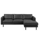 Ecksofa FORT DODGE Aspect cuir vieilli - Microfaser Yaka: Schwarz - Longchair davorstehend rechts - Ohne Schlaffunktion