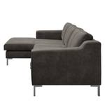 Ecksofa Fortune Antiklederlook Anthrazit - Longchair davorstehend links