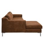 Ecksofa Fortune Antiklederlook Cognac - Longchair davorstehend links