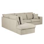 Hoekbank Frankie beige katoen longchair vooraanzicht links - Beige