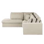 Hoekbank Frankie beige katoen longchair vooraanzicht links - Beige