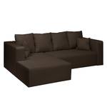 Ecksofa Freer (mit Schlaffunktion) Webstoff - Espresso - Longchair davorstehend links