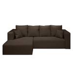 Ecksofa Freer (mit Schlaffunktion) Webstoff - Espresso - Longchair davorstehend links