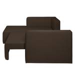 Ecksofa Freer (mit Schlaffunktion) Webstoff - Espresso - Longchair davorstehend links