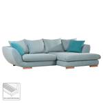 Ecksofa Gander Webstoff - Graublau / Petrol