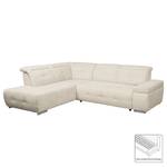 Ecksofa Gimli Webstoff Beige - Longchair davorstehend links - Schlaffunktion