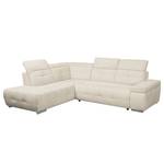 Ecksofa Gimli Webstoff Beige - Longchair davorstehend links - Schlaffunktion