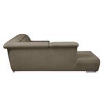 Ecksofa Gimli Webstoff Webstoff - Braun - Longchair davorstehend links - Schlaffunktion