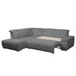 Ecksofa Gimli Webstoff Webstoff - Grau - Longchair davorstehend links - Schlaffunktion