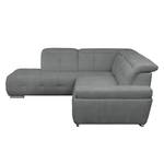 Ecksofa Gimli Webstoff Grau - Longchair davorstehend links - Keine Funktion