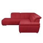 Ecksofa Gimli Webstoff Rot - Longchair davorstehend links - Keine Funktion