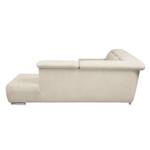 Ecksofa Gimli Webstoff Beige - Longchair davorstehend rechts - Schlaffunktion