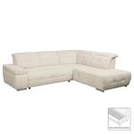 Ecksofa Gimli Webstoff Webstoff - Beige - Longchair davorstehend rechts - Schlaffunktion