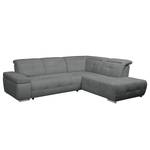 Ecksofa Gimli Webstoff Webstoff - Grau - Longchair davorstehend rechts - Schlaffunktion