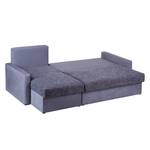 Ecksofa Giove (mit Schlaffunktion) Microfaser Grau/Strukturstoff Schwarz/Grau - Longchair davorstehend links