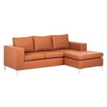 Ecksofa Giulia Echtleder Cognac - Longchair davorstehend rechts