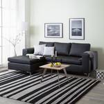 Ecksofa Giulia Echtleder Schwarz - Longchair davorstehend links