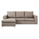 Ecksofa Giulia Echtleder Echtleder - Taupe - Longchair davorstehend links