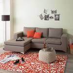 Ecksofa Giulia Echtleder Taupe - Longchair davorstehend links