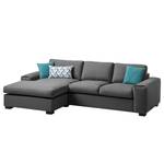 Ecksofa Glasco Webstoff Webstoff Osta: Anthrazit - Longchair davorstehend links