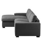 Ecksofa Glasco Webstoff Webstoff Osta: Anthrazit - Longchair davorstehend links