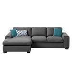 Ecksofa Glasco Webstoff Webstoff Osta: Anthrazit - Longchair davorstehend links