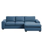 Ecksofa Glasco Webstoff Webstoff Osta: Dunkelblau - Longchair davorstehend rechts