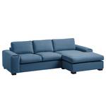 Ecksofa Glasco Webstoff Webstoff Osta: Dunkelblau - Longchair davorstehend rechts