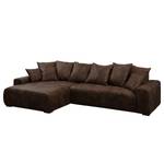 Ecksofa Glendive Braun - Longchair davorstehend links