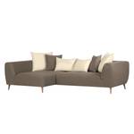 Ecksofa Goodluck Webstoff Taupe Longchair davorstehend links