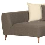 Ecksofa Goodluck Webstoff Taupe Longchair davorstehend links