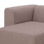 Canapé d'angle Graham Tissu - Tissu Mera : Beige-Gris - Méridienne courte à gauche (vue de face)