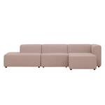 Ecksofa Graham Webstoff Stoff Dona: Beige-Rosa - Longchair davorstehend rechts