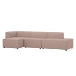 Ecksofa Graham Webstoff Stoff Dona: Beige-Rosa - Longchair davorstehend links