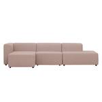 Ecksofa Graham Webstoff Stoff Dona: Beige-Rosa - Longchair davorstehend links