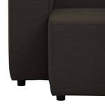 Ecksofa Graham Webstoff Stoff Mera: Braun-Grau - Longchair davorstehend links