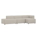 Ecksofa Graham Webstoff Stoff Mera: Hellbeige - Longchair davorstehend rechts