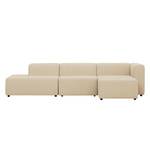 Ecksofa Graham Webstoff Stoff Dona: Hellbeige - Longchair davorstehend rechts