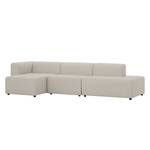 Ecksofa Graham Webstoff Stoff Mera: Hellbeige - Longchair davorstehend links