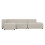 Ecksofa Graham Webstoff Stoff Mera: Hellbeige - Longchair davorstehend links