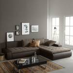 Ecksofa Grand Bahama mit Schlaffunktion / beidseitig montierbar Kunstleder / Strukturstoff - Braun