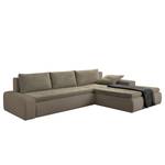 Ecksofa Grand Bahama mit Schlaffunktion / beidseitig montierbar Kunstleder / Strukturstoff - Grau / Braun