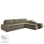 Ecksofa Grand Bahama mit Schlaffunktion / beidseitig montierbar Kunstleder / Strukturstoff - Grau / Braun