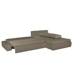 Ecksofa Grand Bahama mit Schlaffunktion / beidseitig montierbar Kunstleder / Strukturstoff - Grau / Braun