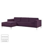 Ecksofa Grapefield Webstoff Aubergine - Longchair davorstehend links