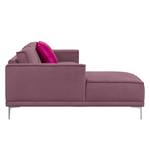 Ecksofa Grapefield Webstoff Beere - Longchair davorstehend links