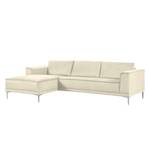 Ecksofa Grapefield Webstoff Beige - Longchair davorstehend links