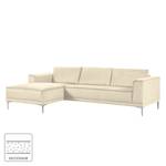 Ecksofa Grapefield Webstoff Creme - Longchair davorstehend links