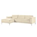 Ecksofa Grapefield Webstoff Creme - Longchair davorstehend links