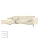 Ecksofa Grapefield Webstoff Ivory - Longchair davorstehend links